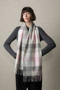 5 Square Check Lambswool Scarf - Cherub