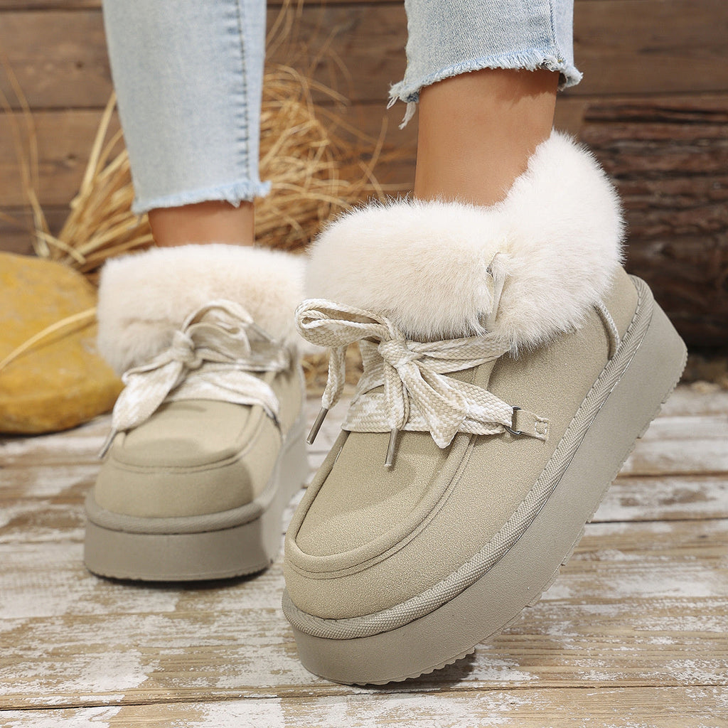 Plush Faux Fur Lined Platform Boots
